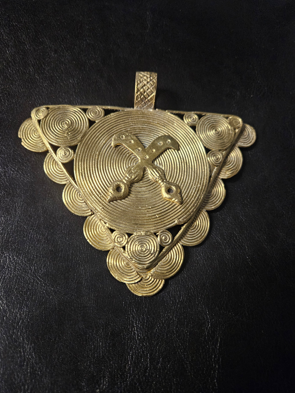 Akofena Adinkra Symbol African Brass Pendant – Handmade in Ghana