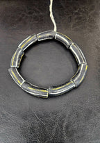 African Glass Beads – Painted Krobo Long Tubes, Black & Gold Beads