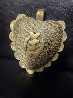 Oversized Gye Nyame Adinkra Brass Pendant – Handcrafted in Ghana