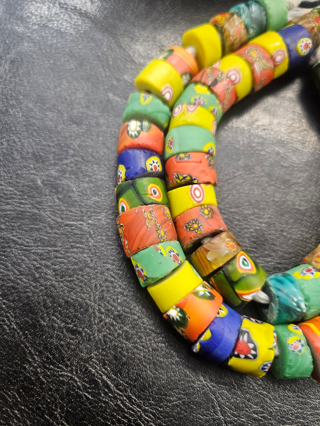 Assorted Millefiori-Style Trade Beads – Multicolor 8–10 × 14–15mm