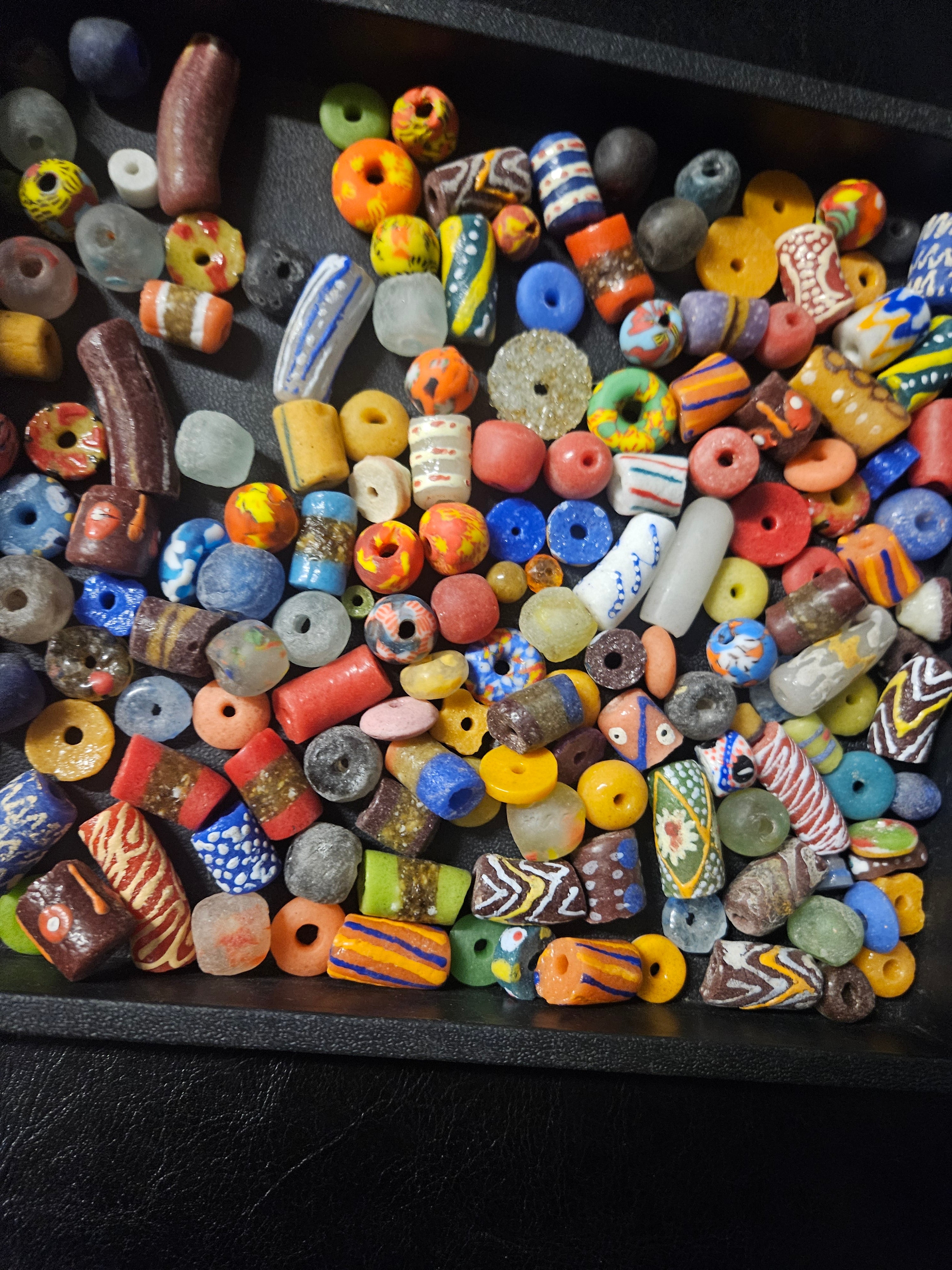 Designer African Bead Mix – Assorted Krobo Glass Beads, 1 Cup