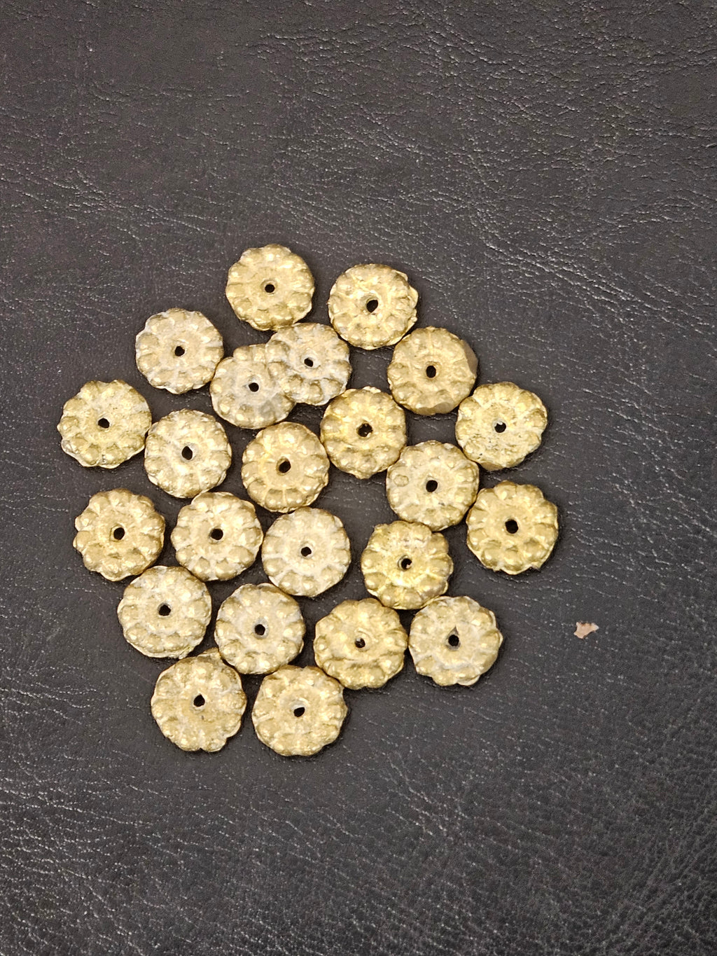 Handcrafted Ashanti Brass Spacer Beads | Large African Brass Disc Beads from Ghana | Jewelry Making Supplies