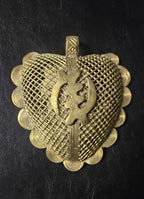 Oversized Gye Nyame Adinkra Symbol Brass Pendant Handmade in Ghana