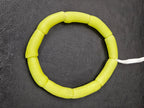 Lime Green Krobo Powdered Glass Tube Beads • Handmade Recycled Glass • Ghana • Large Hole • 10–12 × 24–30 mm
