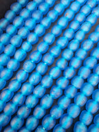 Handmade Blue Krobo Pocket Glass Beads from Ghana for Jewelry Making