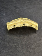 Handcrafted Curved Ashanti Brass Component Bead | Large Hole African Brass Bracelet Focal Bead | Ghana Artisan Brass Connector 25x50mm