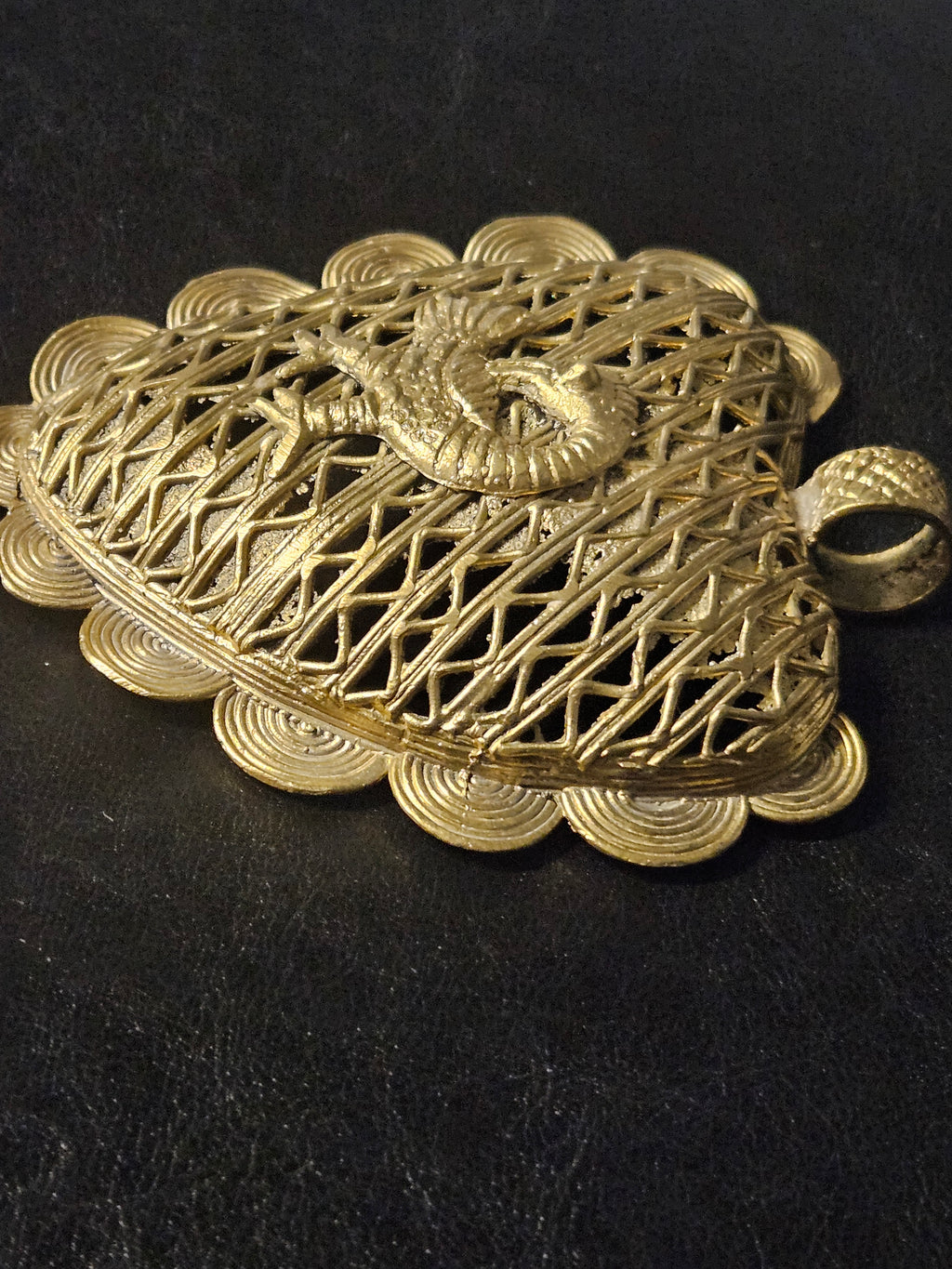 Oversized Sankofa Bird Adinkra Brass Pendant Handmade in Ghana
