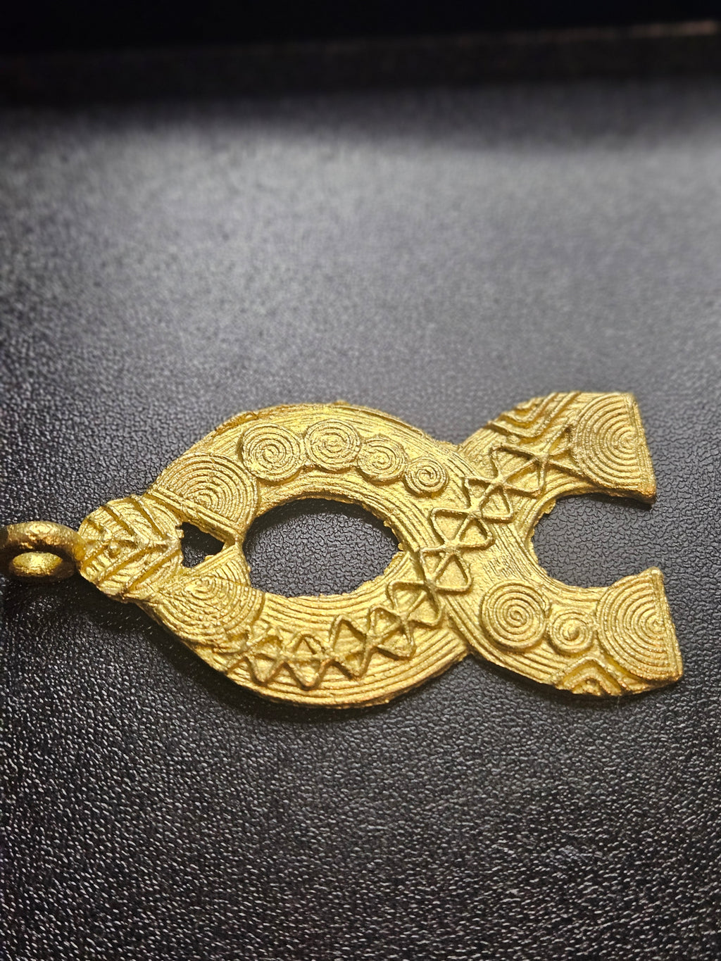 Ashanti Brass Pendant – Sacred Openwork Heritage Symbol (45mm × 85mm)