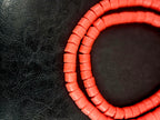 Burnt Terracotta Small Cube Tube Krobo Powdered Glass Beads | Ghana Recycled Glass | 77–78 Beads