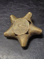 Oversized African Brass Star Bead – Ashanti Spiral Focal Bead