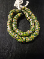 Green Eye Trade Beads – Multicolor Pattern 8–10 × 14–15mm