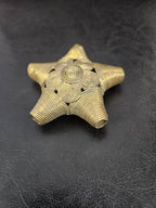 Oversized African Ashanti Brass Star Bead | Ghana Statement Focal Bead