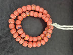 Authentic Krobo Powdered Glass Beads Ghana | Matte Terracotta Red Recycled Glass Beads | 13–14mm