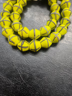 Yellow & Black Cross Trade Beads – 13.5 × 14.5mm