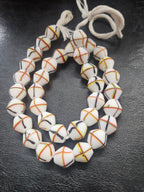 Designer White Multicolor Trade Beads – Graphic Stripe Pattern
African Trade Beads –