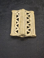 Handcrafted Ashanti Brass Component Bead | Large Hole African Brass Focal Bead | Ghana Lost Wax Brass Jewelry Component 32x45mm