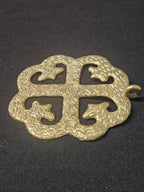 Large Handcrafted Onyame Dua African Brass Pendant | Authentic Ghana Adinkra Symbol