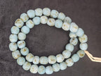 Authentic Krobo Powdered Glass Beads Ghana | Matte Mist Blue Recycled Glass Beads | 13–14mm