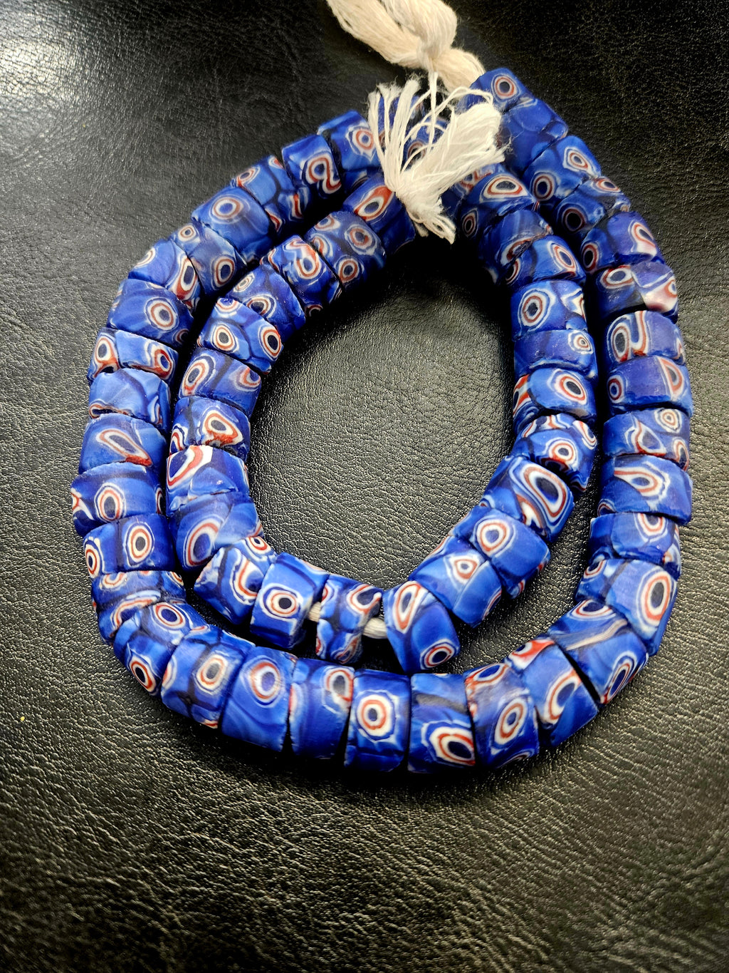Blue Eye Trade Beads – Multicolor Pattern 8–10 × 14–15mm
