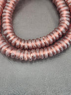 Authentic Dusty Plum Krobo Translucent Recycled Glass Rondelle Beads | Handmade Ghana Beads