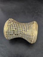 Oversized Ashanti Brass Talking Drum Bead | Ghana Ribbed Focal Bead