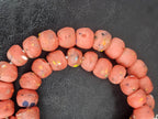 Authentic Krobo Powdered Glass Beads Ghana | Matte Terracotta Red Recycled Glass Beads | 13–14mm