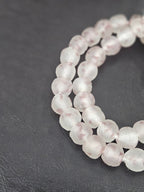 Authentic African Beads from Ghana | Chunky Blush Frost Translucent Recycled Glass Beads | Handmade Krobo Beads 12–14mm