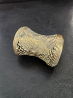Oversized Ashanti Brass Talking Drum Pendant — Spiral Coil Design