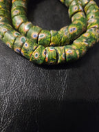 Green Eye Trade Beads – Multicolor Pattern 8–10 × 14–15mm