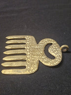 Large Handcrafted Duafe Africarass Pendant | Authentic Ghana Adinkra Symbol