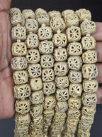 Handcrafted Ashanti Brass Filigree Cube Beads | Large Hole Ghana Brass Beads | African Brass Jewelry Making Supplies