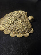 Large Akofena Ghana Brass Statement Pendant – Woven Geometric Focal