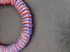 Cobalt Blue & Coral Red Krobo Glass Spacer Beads | Handmade Recycled Glass Beads from Ghana