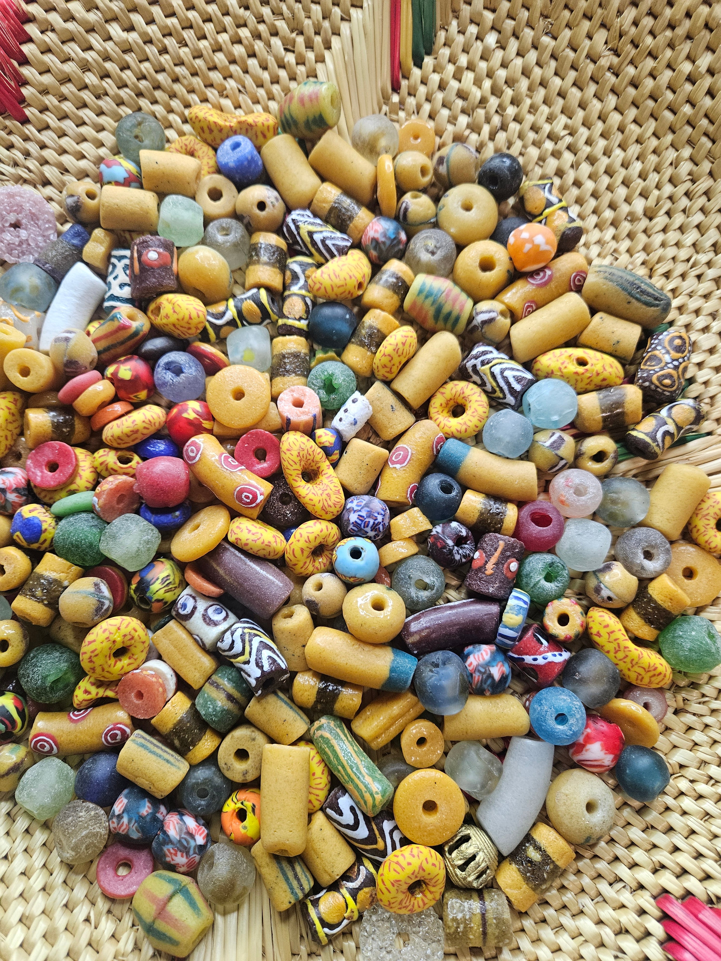 300+ Colorful African Glass Beads Mix
