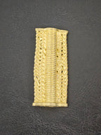 Handcrafted Ashanti Brass Woven Barrel Component Bead | Large Hole African Brass Focal Bead | Ghana Artisan Jewelry Component 24x54mm