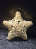 Oversized African Ashanti Brass Star Bead | Ghana Statement Focal Bead