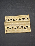 Handcrafted Ashanti Brass Component Bead | Large Hole African Brass Focal Bead | Ghana Lost Wax Brass Jewelry Component 32x45mm