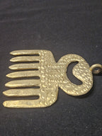 Large Handcrafted Duafe Africarass Pendant | Authentic Ghana Adinkra Symbol