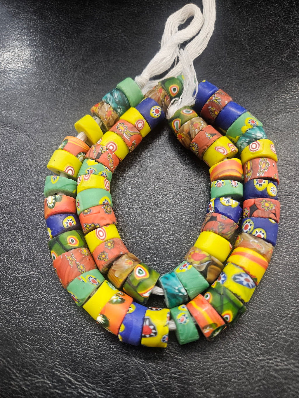 Assorted Millefiori-Style Trade Beads – Multicolor 8–10 × 14–15mm