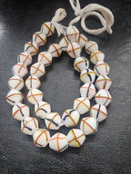 Designer White Multicolor Trade Beads – Graphic Stripe Pattern
African Trade Beads –
