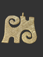 Oversized Kwaatakye Atiko Ashanti Brass Pendant | Authentic Ghanaian Adinkra Symbol | Handcrafted African Brass Statement Pendant