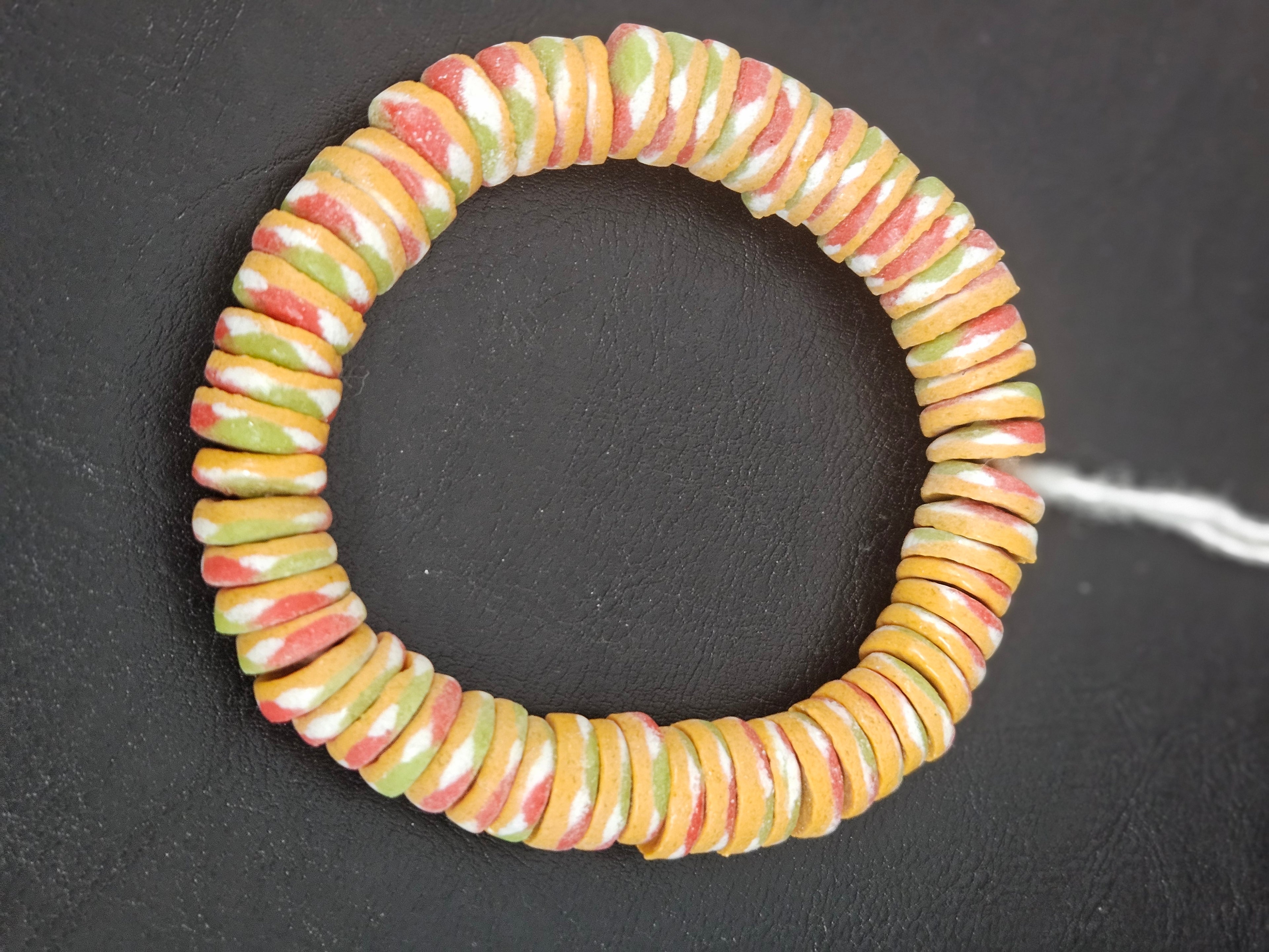 Mustard Gold Multicolor Krobo Glass Spacer Beads | Handmade Recycled Glass Beads from Ghana