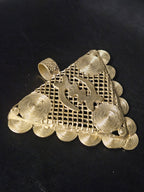 Oversized Gye Nyame Brass Statement Pendant – Ghanaian Adinkra Design