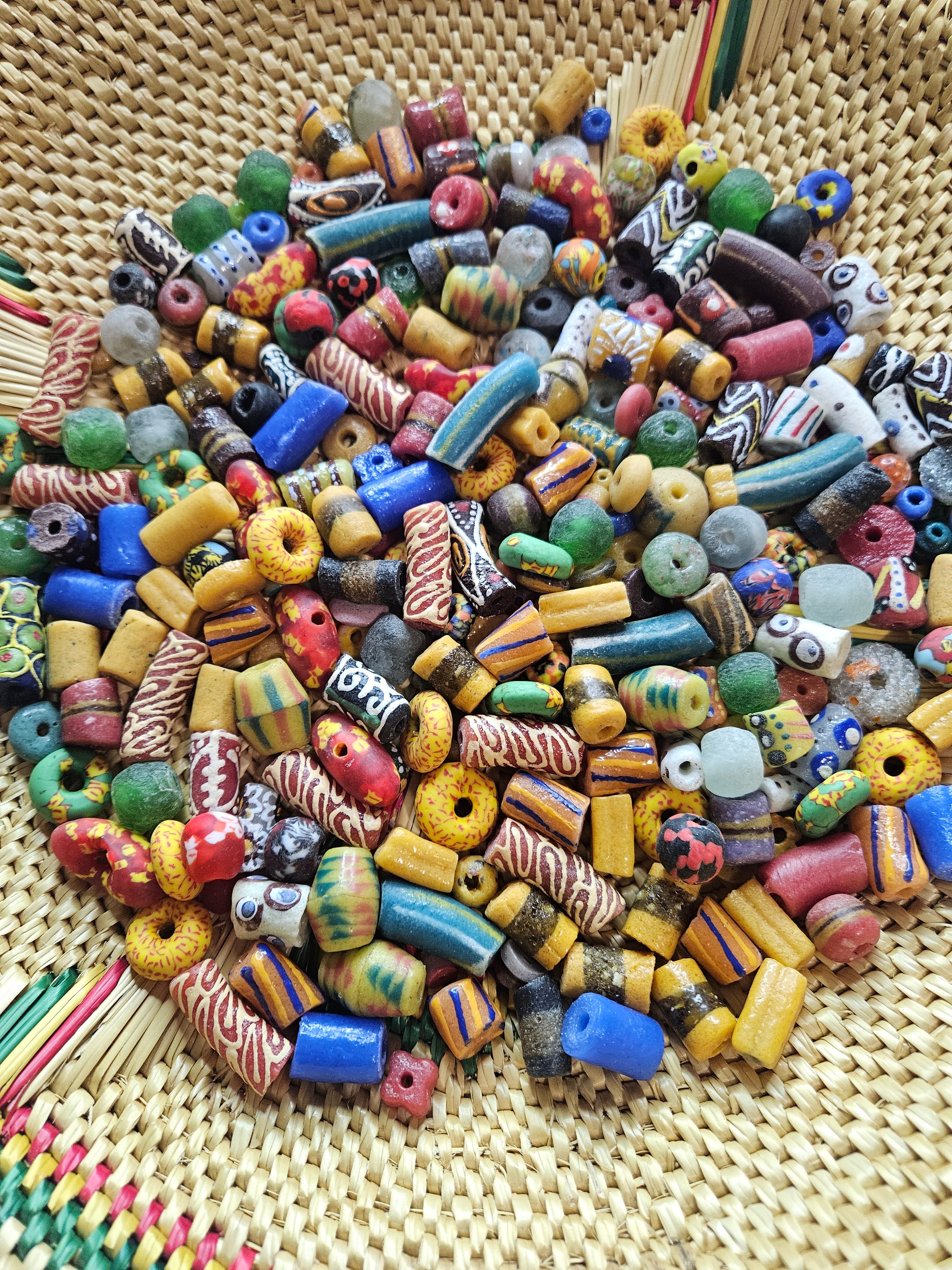 300+ Krobo Recycled Glass Bead Soup Mix