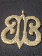 Large Handcrafted Hye Won Hye African Brass Pendant | Authentic Ghana Adinkra Symbol
