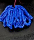 Authentic Royal Sapphire Blue Krobo Powdered Glass Disc Beads Handmade in Ghana from Recycled Glass