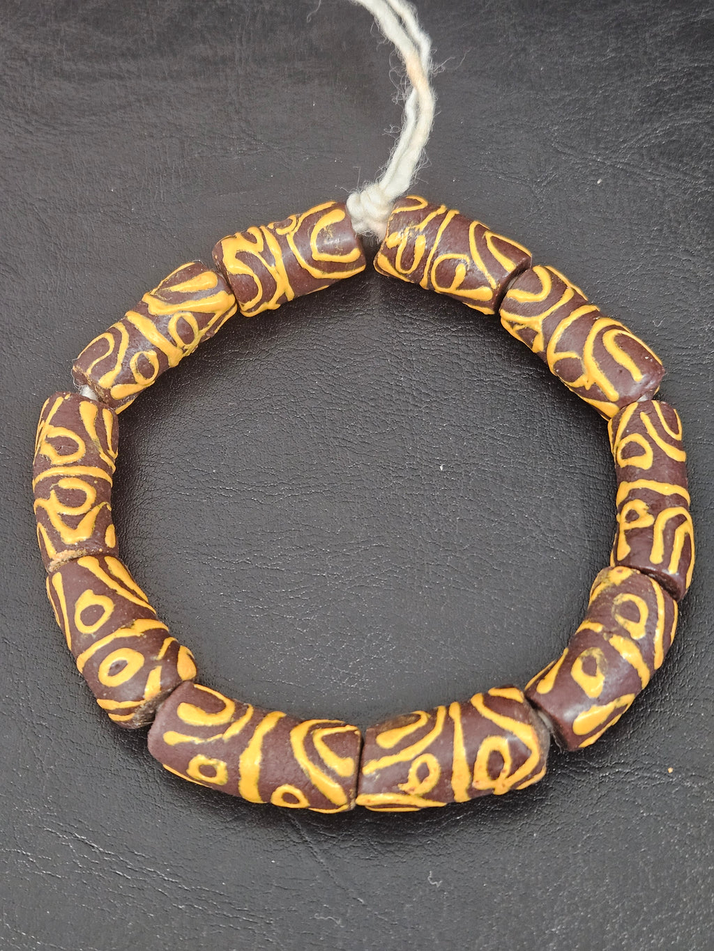 Handcrafted Krobo Glass Beads | Brown and Tan