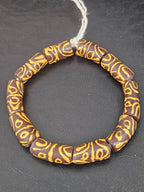 Handcrafted Krobo Glass Beads | Brown and Tan