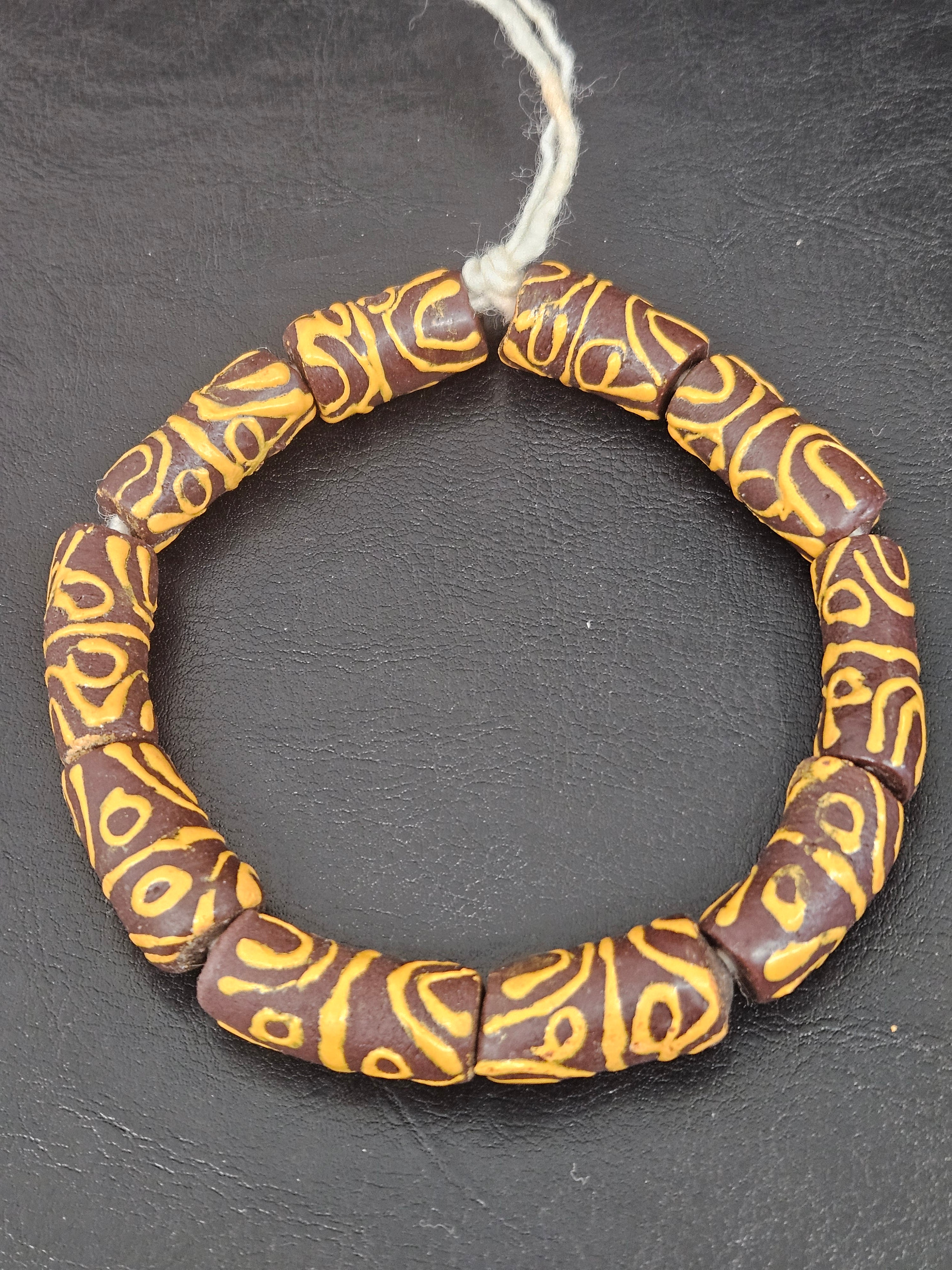 Handcrafted Krobo Glass Beads | Brown and Tan