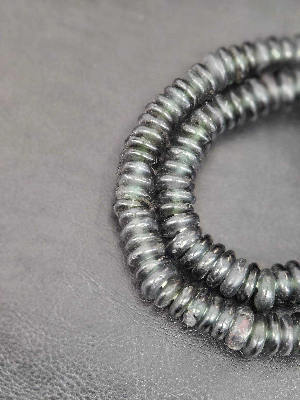 Authentic Black Krobo Translucent Recycled Glass Rondelle Beads | Handmade Ghana African Beads for Jewelry Making & Wholesale